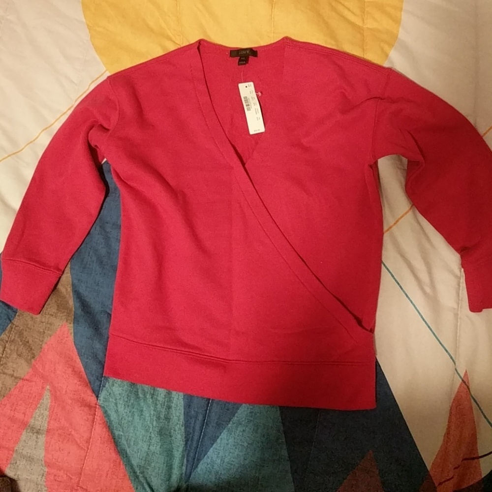 Red JCrew sweatshirt